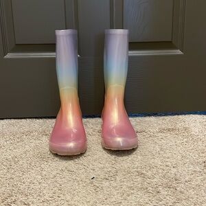 Long Rainbow rain boots